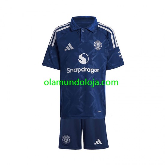 Camisola Manchester United Criança Equipamento Segundo 2024-2025 Manga Curta